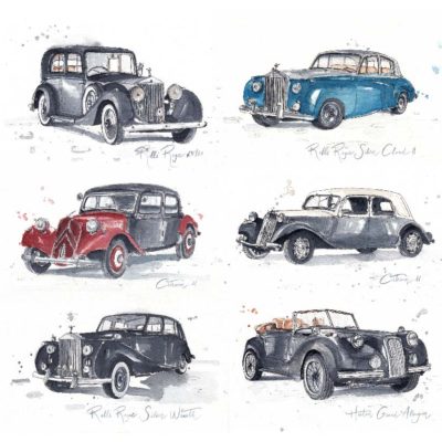 Ilustraciones para empresas: catálogo de coches