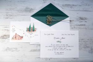 Invitación de boda personalizada con mapa