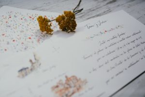 Invitación y mapa de boda